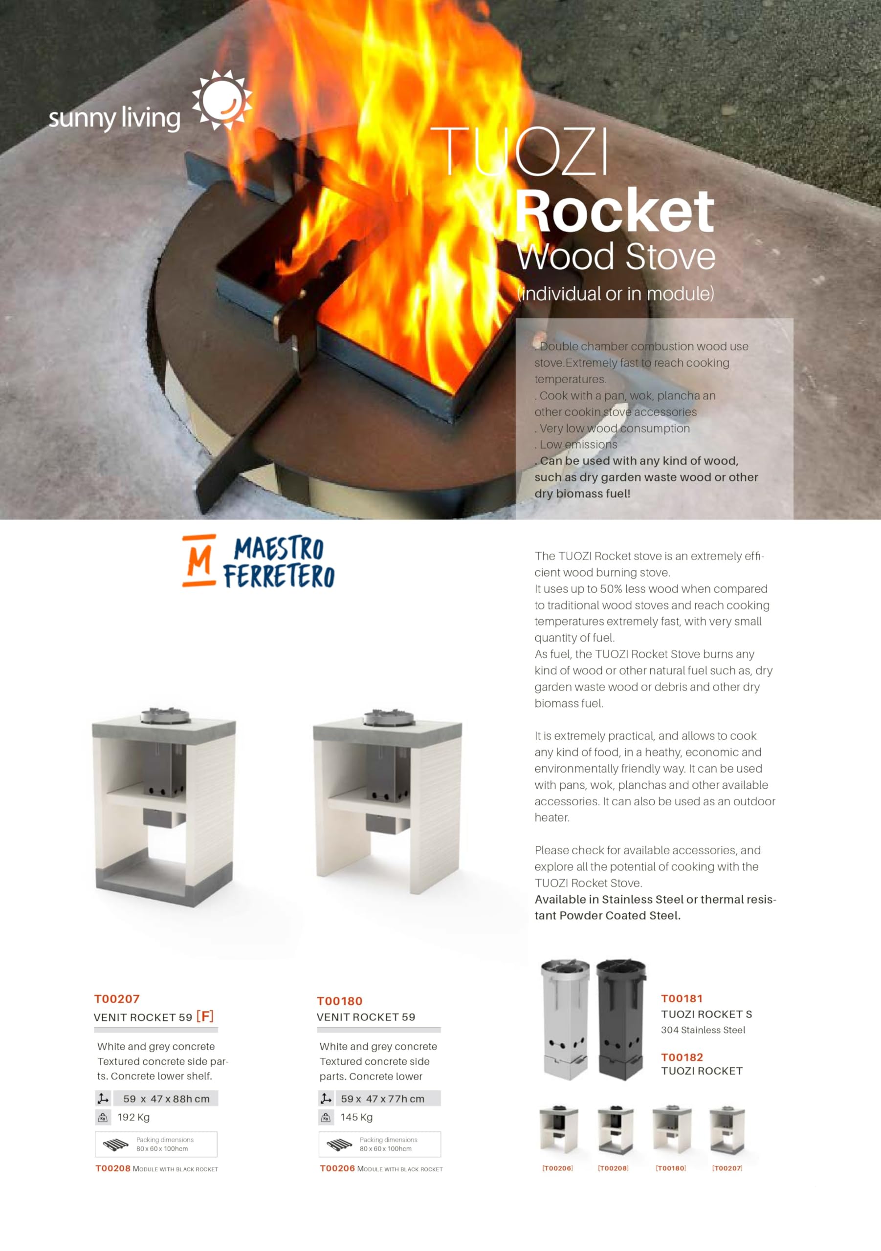 TUOZI - Modulo Stand Plan/Venit 2 lavabo/rubinetto per barbecue in muratura prefabbricato (bianco, grigio, 110 x 47 x 47 cm), uso esterno