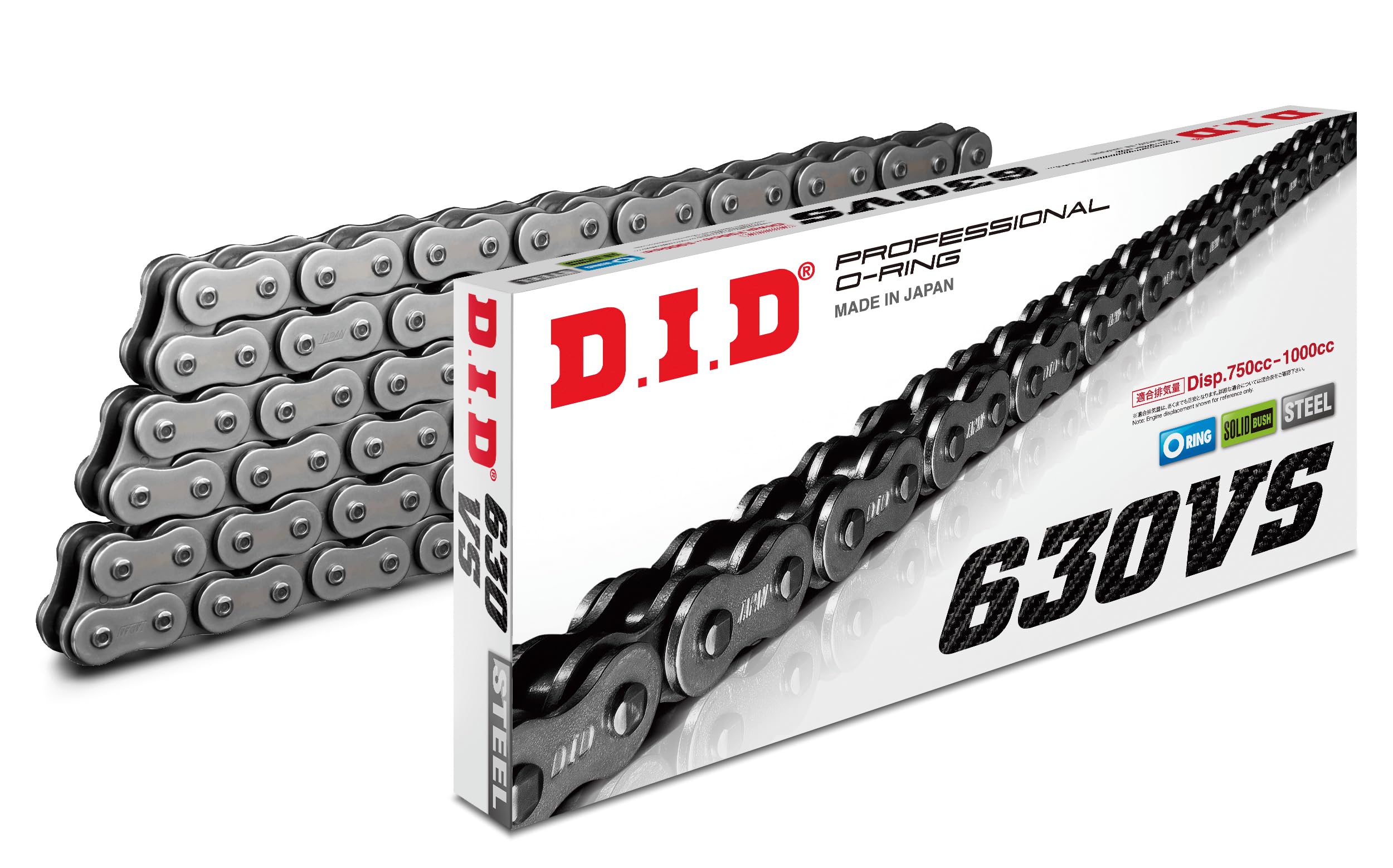 Łańcuch DID O-ring 630VS / 98 nitowy zamek ZJ (3/4 x 3/8 x 11,96)