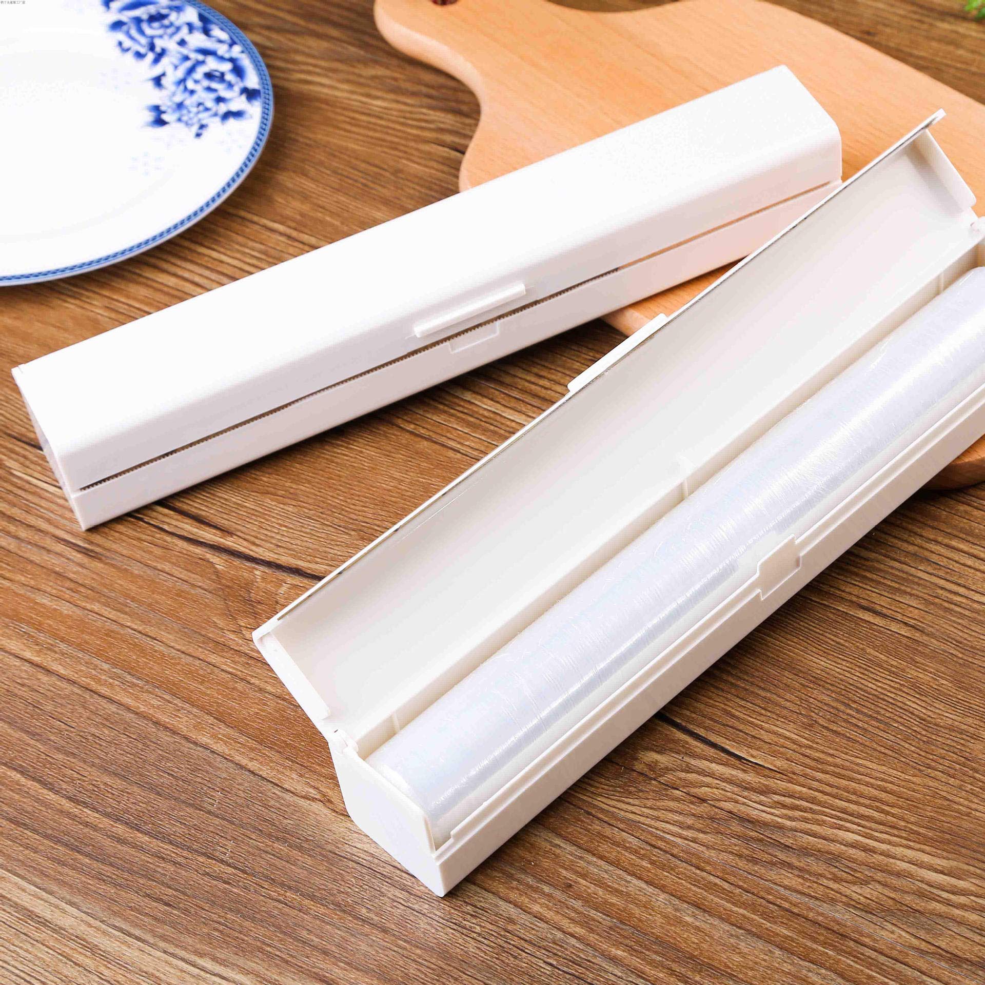 Dozownik i obcinacz do folii spożywczej, dozownik folii plastikowej do kuchni i restauracji, obcinacz do folii, 31,5 x 4,5 x 4,5 cm (różowy), łatwy w użyciu, rozwiązanie do przechowywania żywności