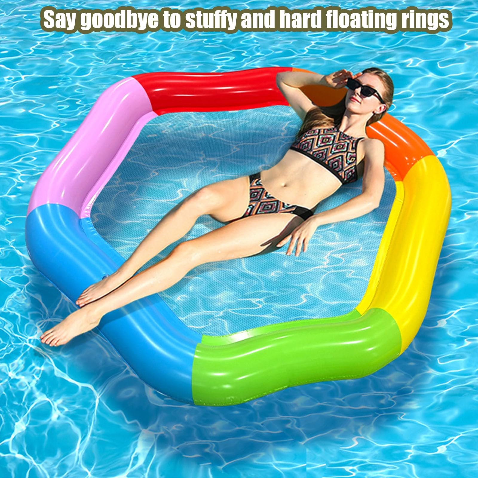 Tumbona Flotante Hinchable para Piscina, Tumbona Flotante, Ideal para el Ocio en la Playa.