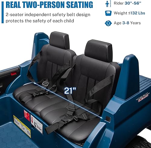 Miniatura 5 de Camión de 2 plazas de 24 V, compatible con Chevrolet Silverado con batería para niños con control remoto, suspensión de metal, arranque suave,