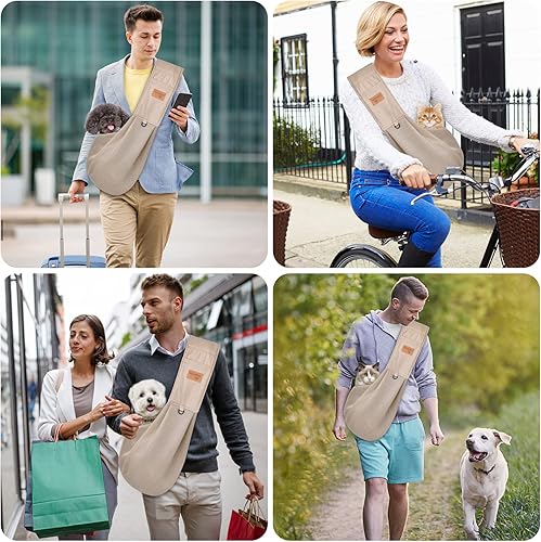 Miniatura 7 de vrbabies Transportador para perros pequeños, malla transpirable ajustable para gatos y cachorros, manos libres, bolsa de viaje segura para mascotas