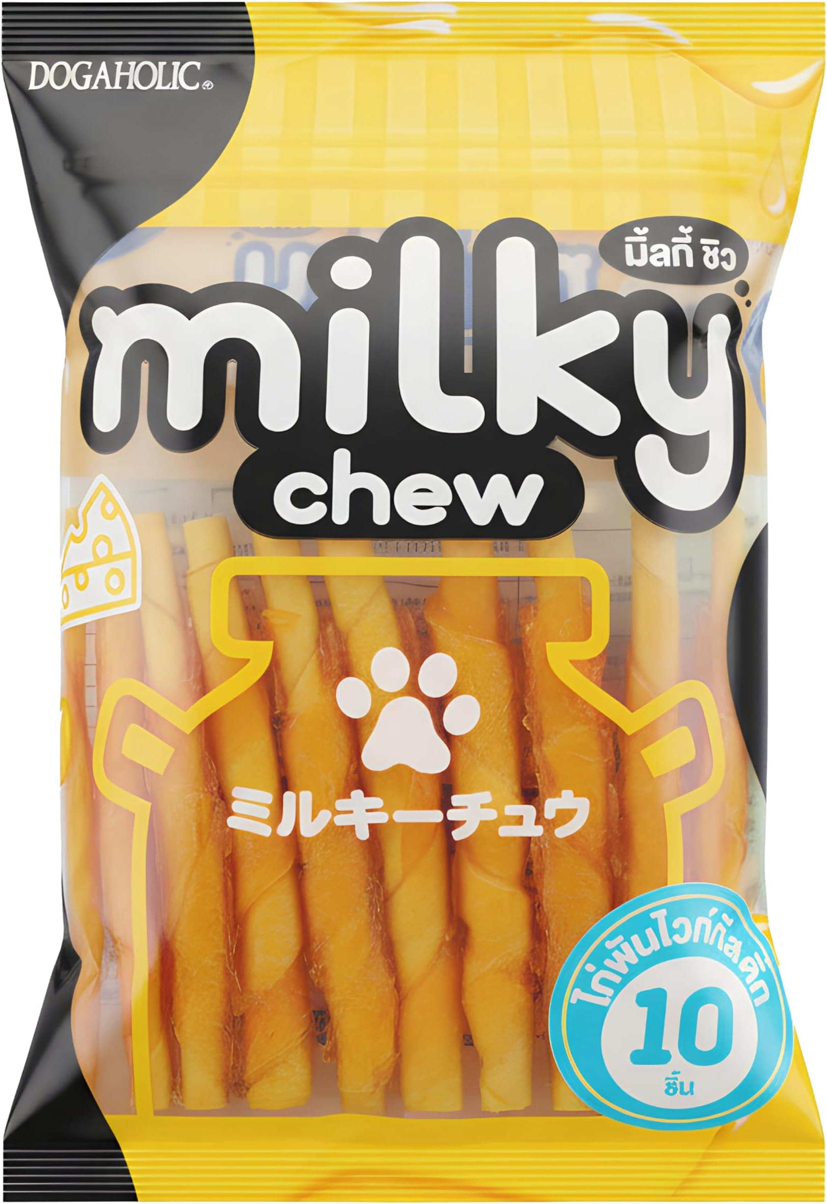 Pet Treats Milky Chew Cheese & Chicken Sticks Style Dog Treats for All Life Stages 10 Pieces