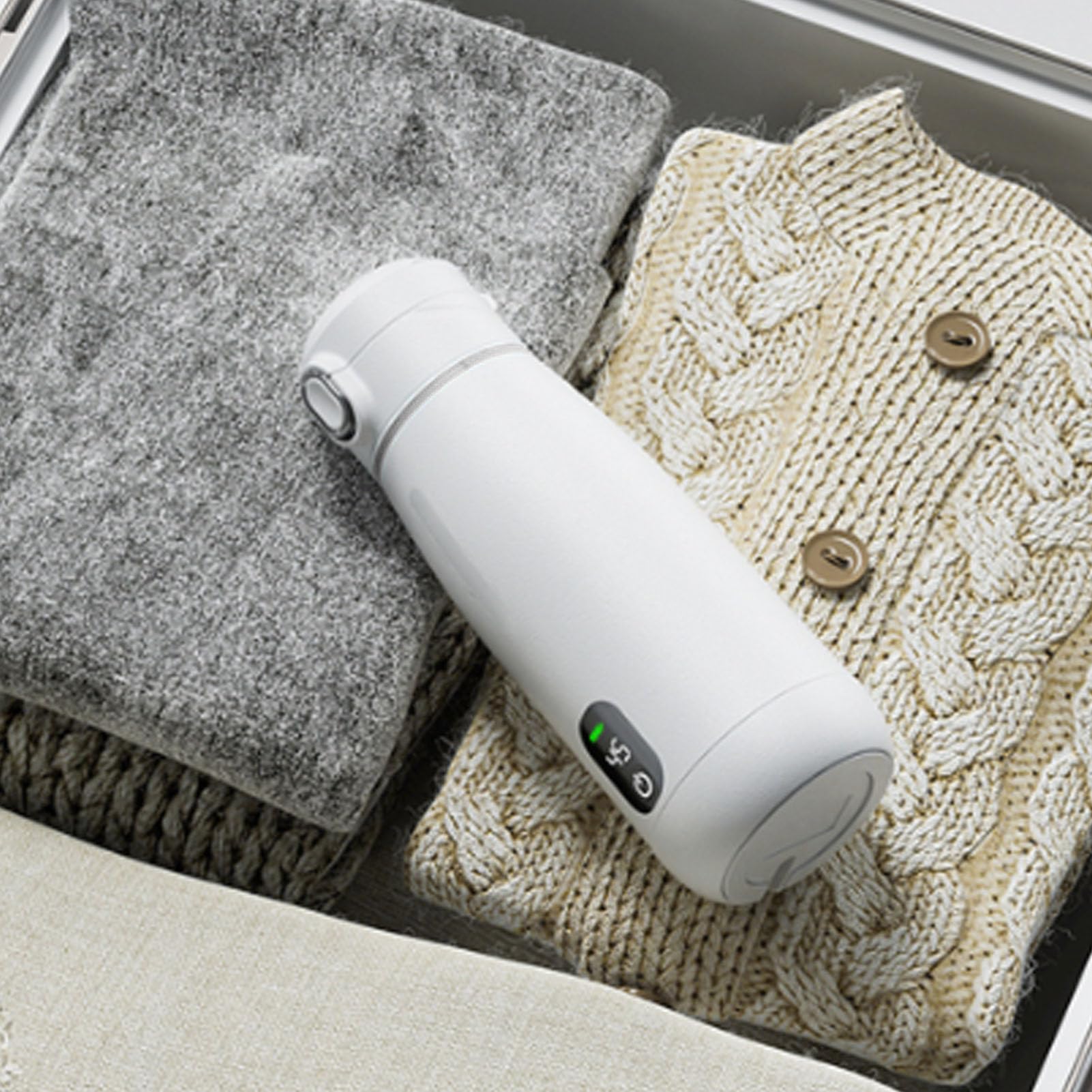 Hervidor Eléctrico de Viaje, Acero Inoxidable 316, Calefacción Inalámbrica Recargable por USB, Caldera de Agua Caliente Portátil de 350 Ml con Aislamiento Térmico, para Camping