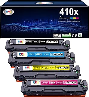 410A Printer Toner Replacement for HP 410A 410X Toner Fit for HP Color Pro MFP M477fnw Toner, M477fdw Toner, M452dn Toner, Color Laser Pro M477 M452（Black, Cyan, Magenta, Yellow 4 Pack）