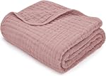 Comfy Cubs Muslin Baby Blanket - Soft, Lightweight, 6-Layer Cotton Crib Blankets for Toddlers, Newborns & Infants - 102 x 102 cm Large, Breathable & Versatile for Sleeping & Tummy Time - Pacific Blue