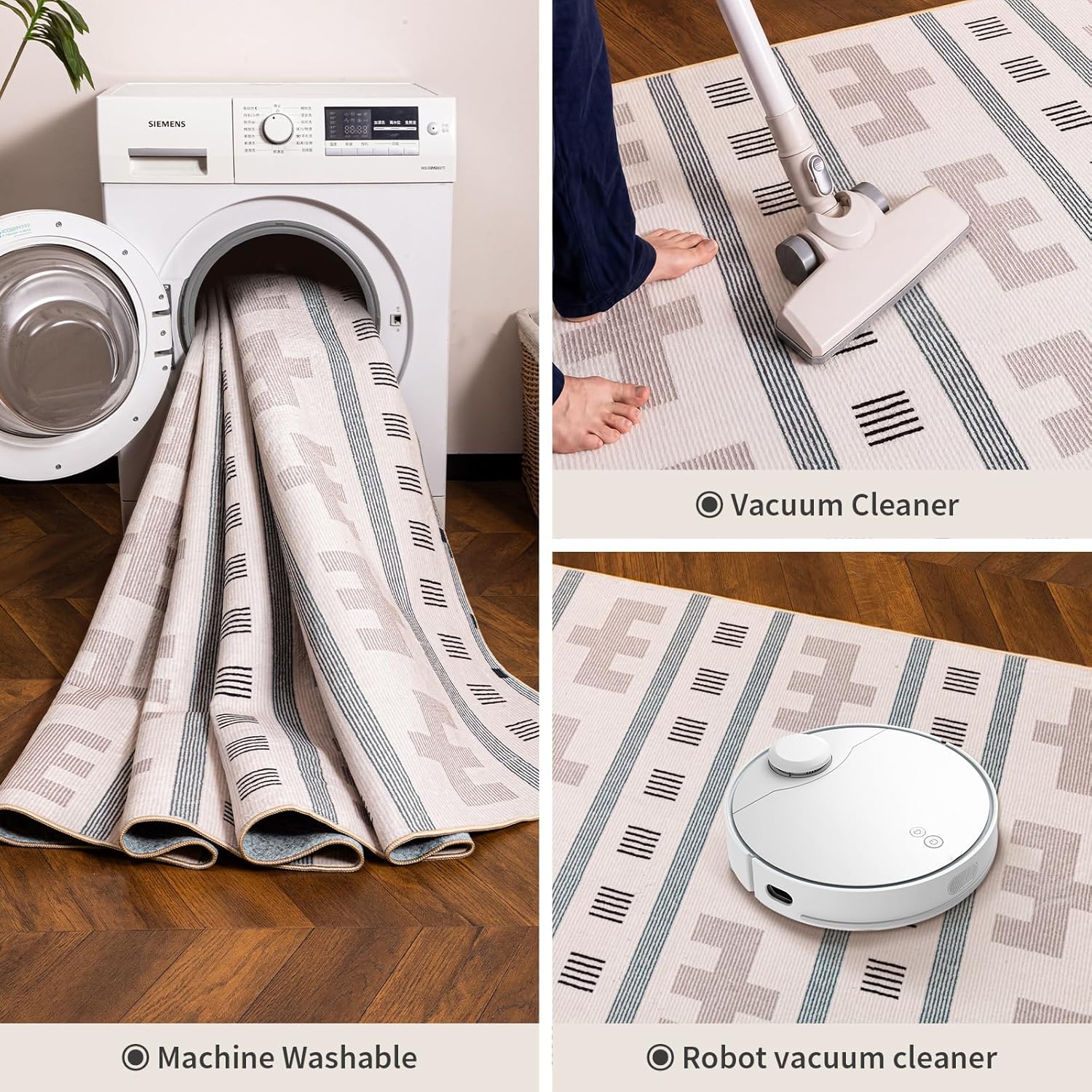 YIHOUSE 6x9 Area Rug for Living Room Geometric Boho Rug Moroccan Washable Area Rug Non Slip Indoor Modern Abstract Rugs for Bedroom Dining Room Kitchen,Cream Beige