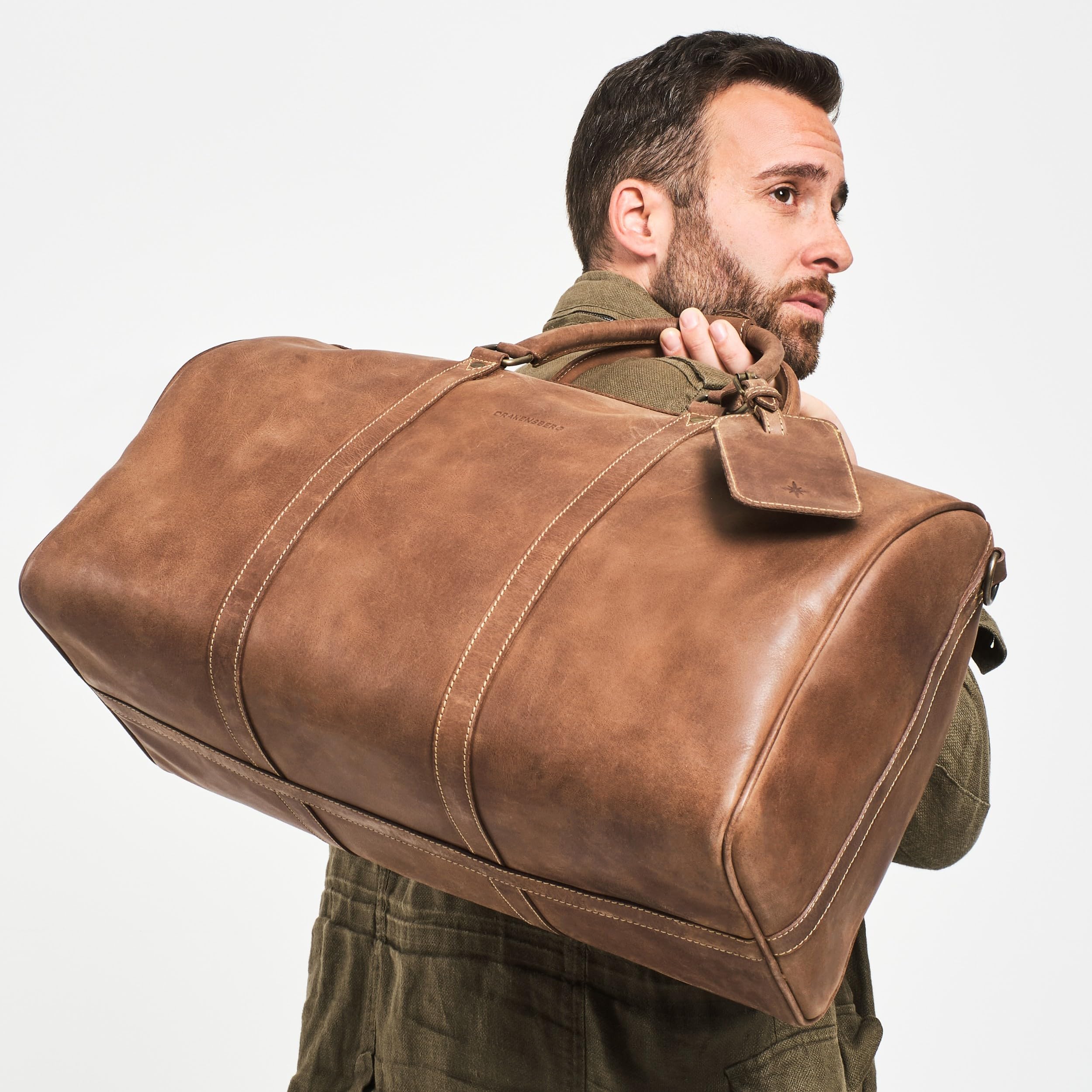 DRAKENSBERG Weekender 'John' - elegancka skórzana torba podróżna dla kobiet i mężczyzn, nadaje się do bagażu podręcznego, 40 l