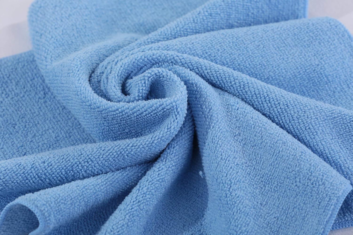 Professional Extra-Thick Microfiber Cleaning Cloth 12 Pack Blue (16IN x 16IN, 300GSM, Commercial Grade All-Purpose Microfiber Highly Absorbent, LINT-Free, Streak-Free Cleaning Towels)