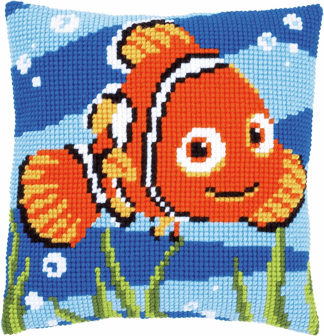 Vervaco Cross Stitch Cushion Nemo, Acrylic, Assorted, 10 x 1 x 13 cm
