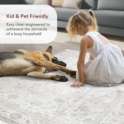 Miniatura 6 de nuLOOM Elyse - Alfombra vintage con flecos florales, 10 x 14, marfil