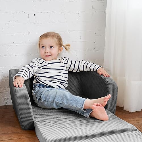 Miniatura 2 de ZICOTO Cómoda silla para niños pequeños  Elegante tumbona 2 en 1 hecha de espuma viscoelástica que se despliega fácilmente en un suave sofá de bebé