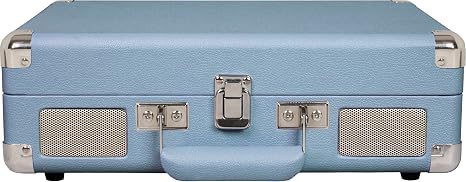 Crosley CR8005D-TN Cruiser Deluxe Vintage 3-Speed Bluetooth Suitcase Vinyl Record Player Turntable, Tourmaline