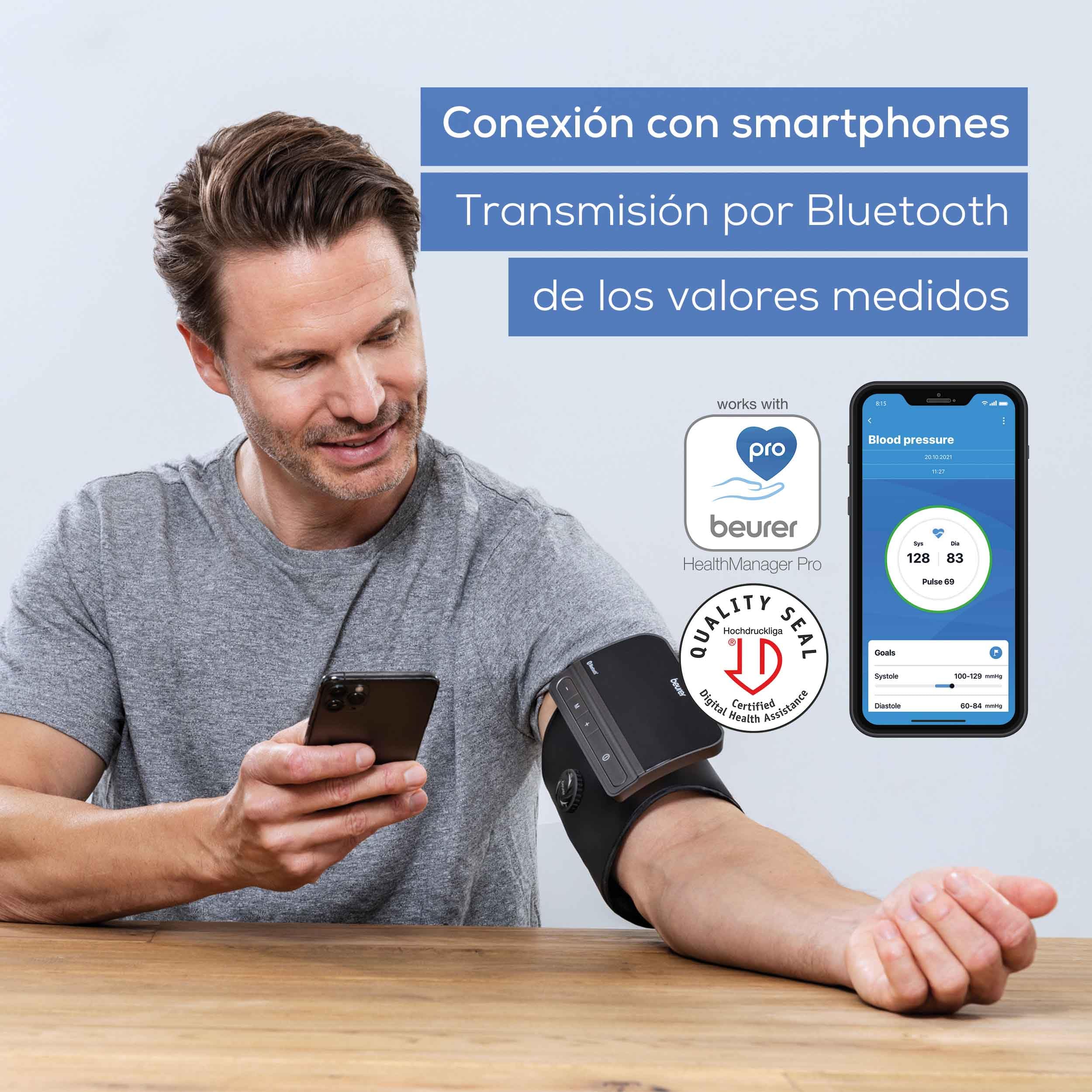 Beurer BM 81 easyLock tensiómetro de brazo, validado clínicamente, brazalete con cierre giratorio, medición rápida, app Apple Health