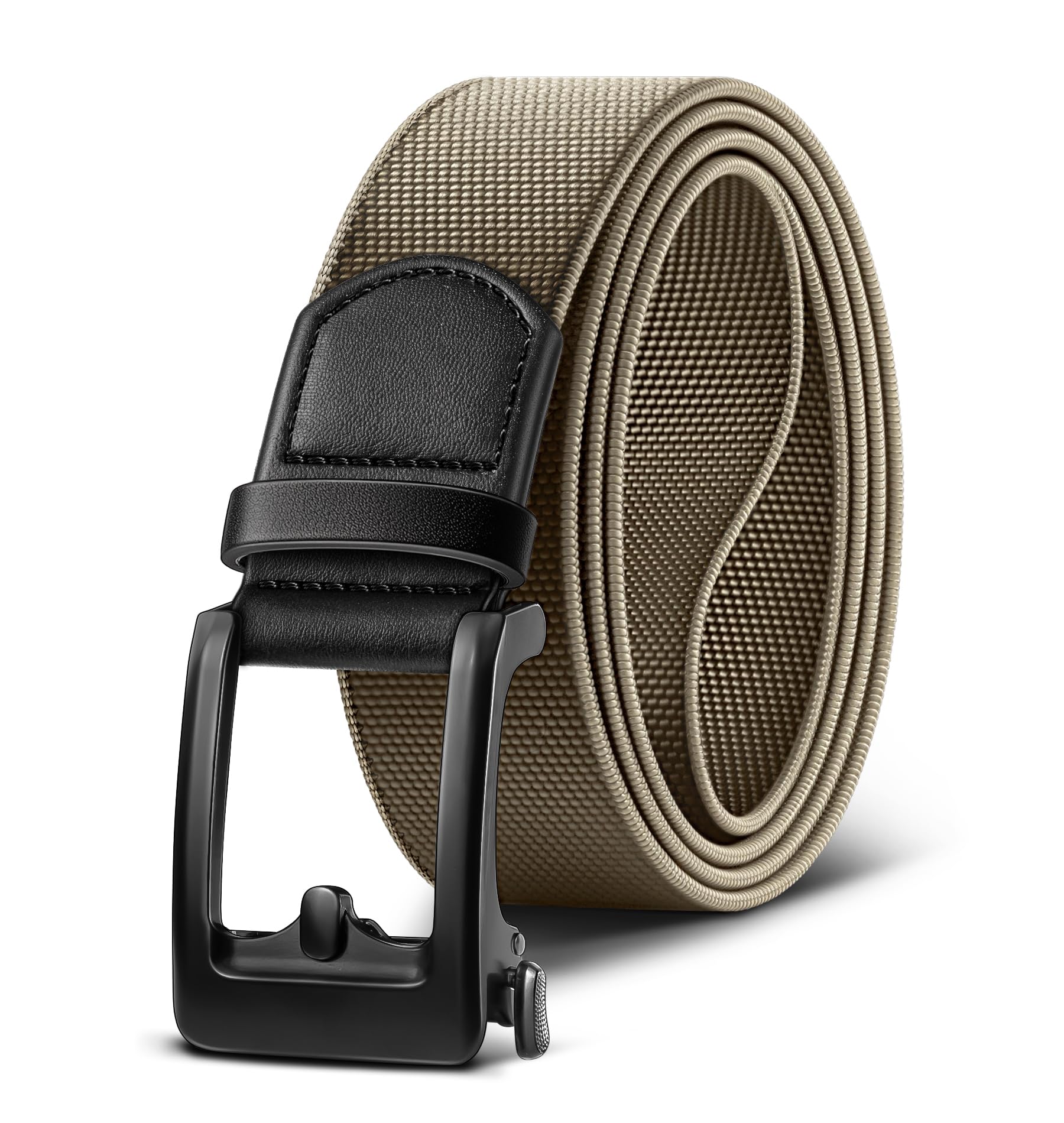BULLIANT Men Ratchet Stretch Belt Multi-Pack-Trimmable 1 3/8"-Gift Boxed