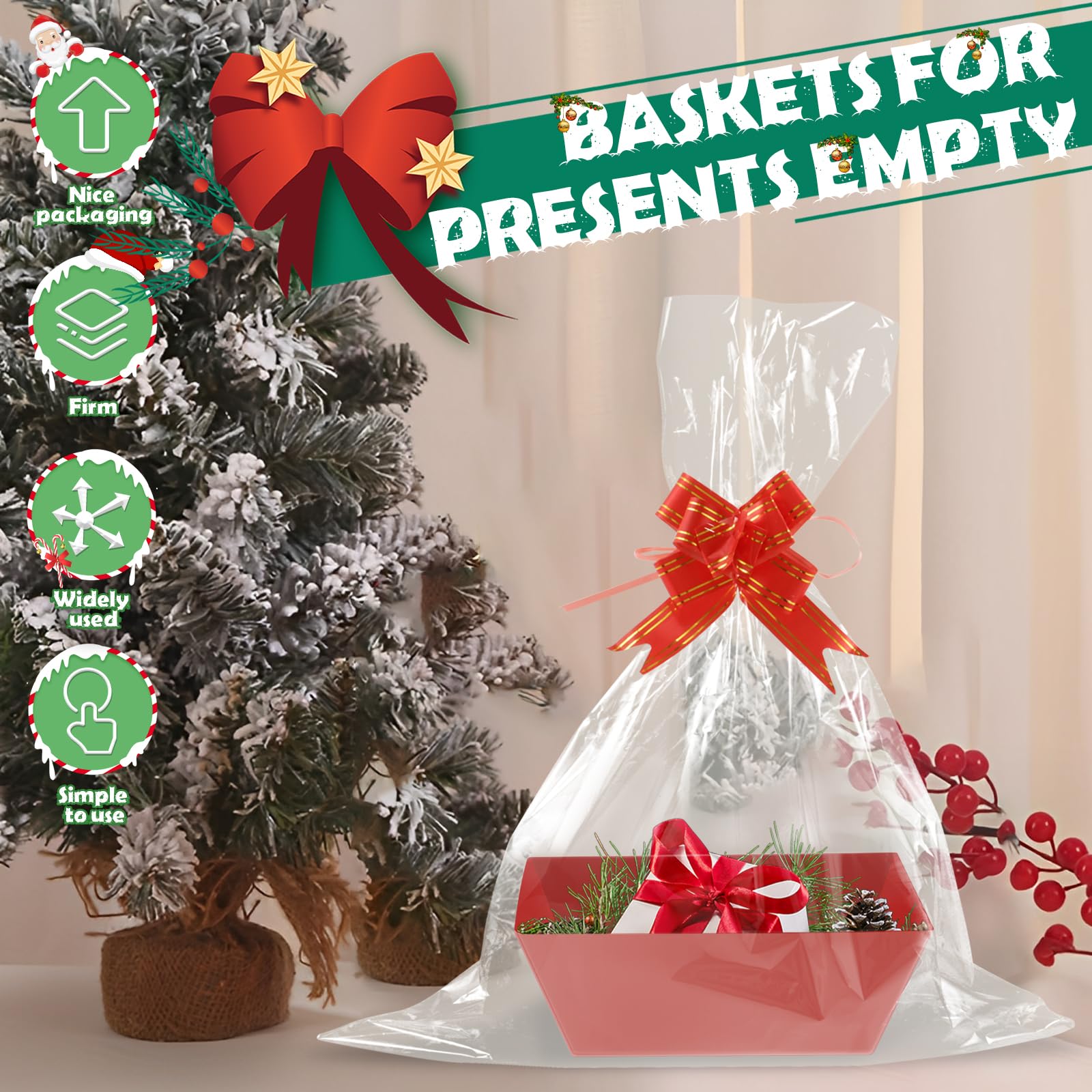 10 szt. koszy na prezenty, pusty papier, zestaw 10 arkuszy i 10 kieszeni, przenośne, puste kosze na prezenty, kosz na papier uniwersalny, na wesele, urodziny, Boże Narodzenie (gules)