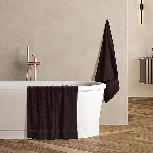 Miniatura 5 de GLAMBURG - Juego de 4 toallas de baño de algodón premium, 100% algodón puro, ideal para uso diario, ultrasuaves y altamente absorbentes, 27 x 54