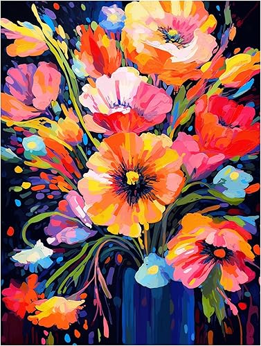 NiArt Kit de pintura de diamante 5D para adultos principiantes, kit de arte de diamantes de amapolas de colores con broca redonda completa, kit de disponible en Yaxa Costa Rica