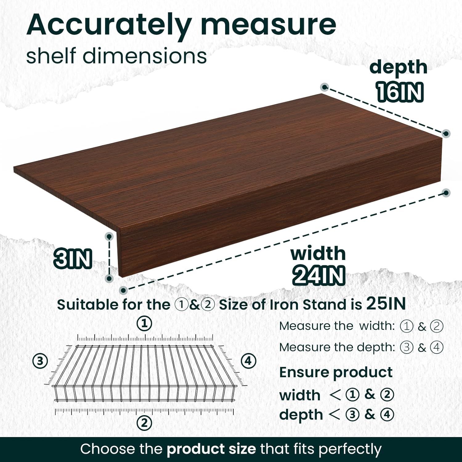 Wire Shelf Covers, Wire Shelf Covers for Pantry, Wardrobes, and Wire Racks, Creating a Clean and Smooth Appearance That Does Not Require Assembly, Prevents Scratches, Easy to Clean 24x16in 5