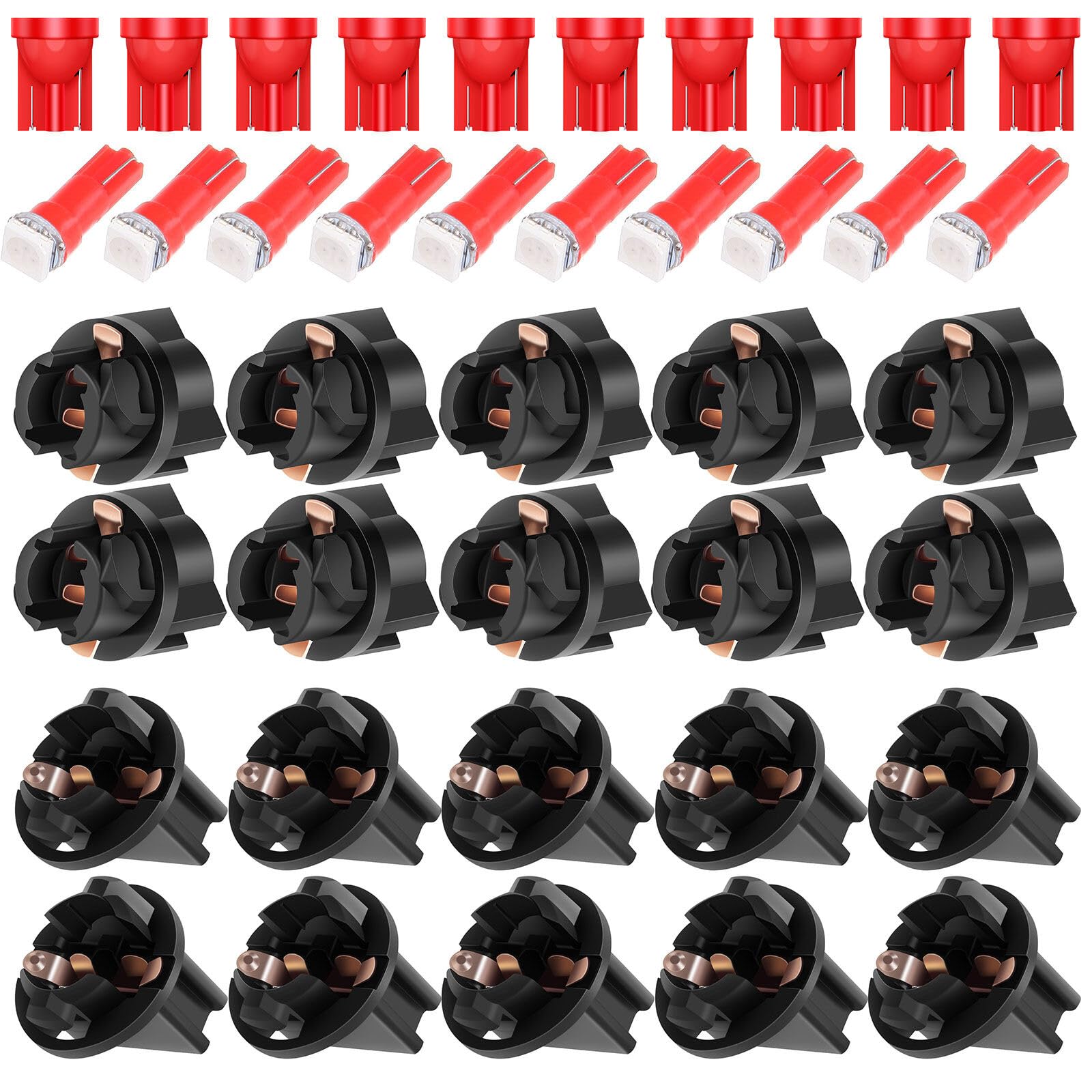 LBRST 10 x T5 74 73 2721 Twist Lock Socket 10 x T5 1-5050-SMD Red 74 73 2721 Instrument Lights 10 x T10 6-3020-SMD Red 168 Instrument Lights 10 x T10 168 Twist Lock Socket