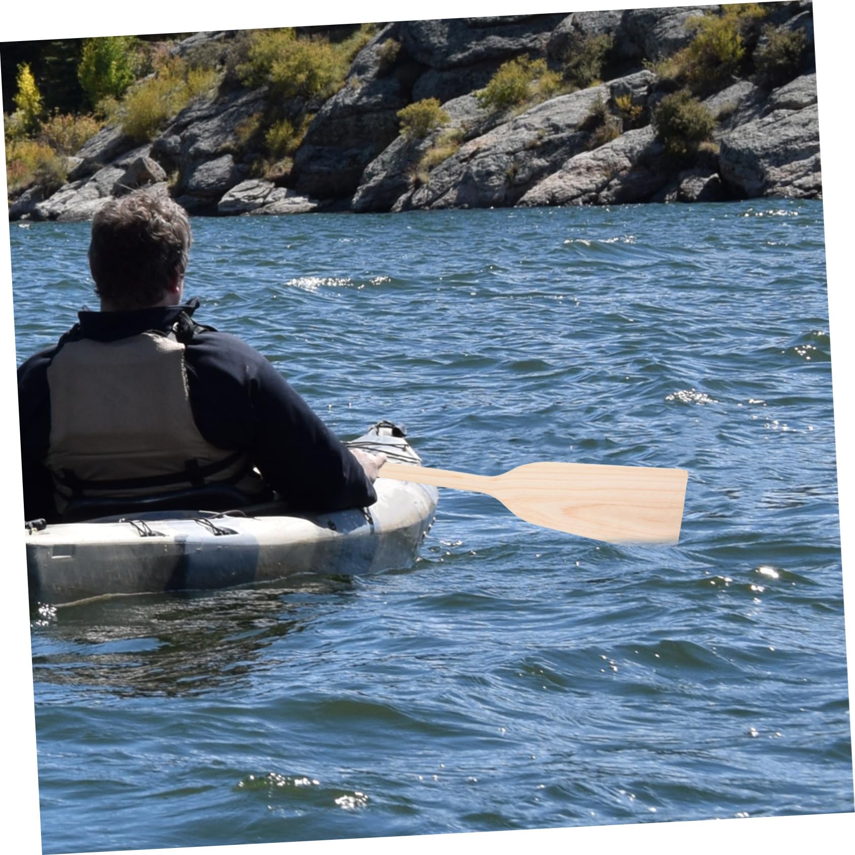 AUTSUPPL Ergonomic Wooden Boat Paddle Sturdy Oars for Canoe Kayak Boys and Girls Adult Boating Lightweight Paddles