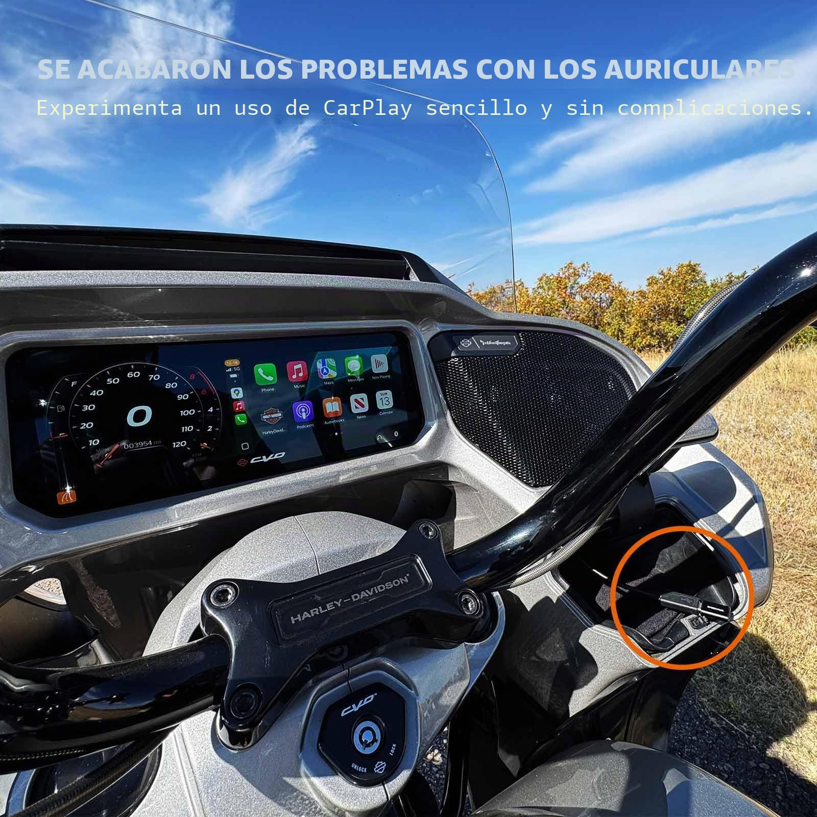 MaedHawk Bypass Motorcycle CarPlay Bluetooth Headset Adapter with Passthrough USB-C Charging Port | Con puerto de carga USB-C Passthrough