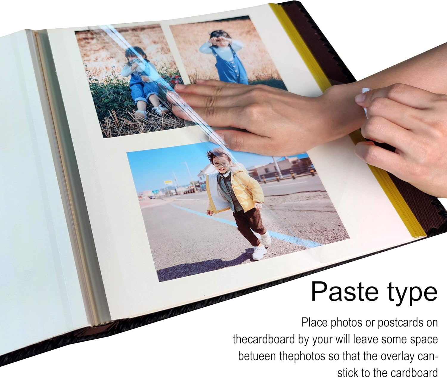 Photo Album Book, Family Album Self Adhesive Scrapbook, Leather Cover, Holds 3x5, 4x6, 5x7, 6x8, 8x10 Photos (Brown, Large) - Image 3