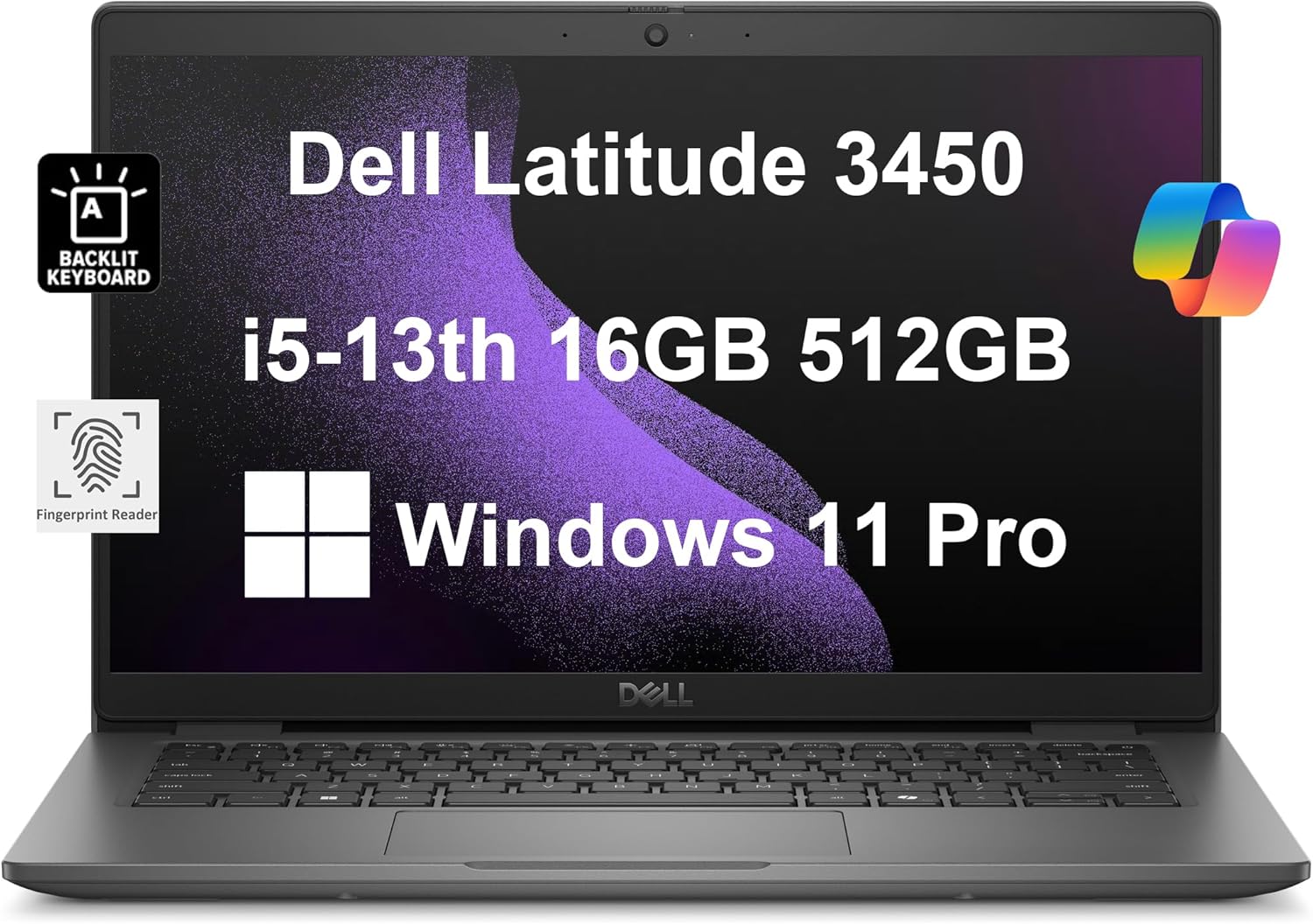 Dell Latitude 3450 Business Laptop (14″ FHD Anti-Glare, Intel 10-Core i5-1335U (Beat i7-1355U), 16GB DDR5 RAM, 512GB SSD) Backlit, Fingerprint, Ethernet, FHD Webcam, Win 11 Pro w/ AI Copilot, 2025