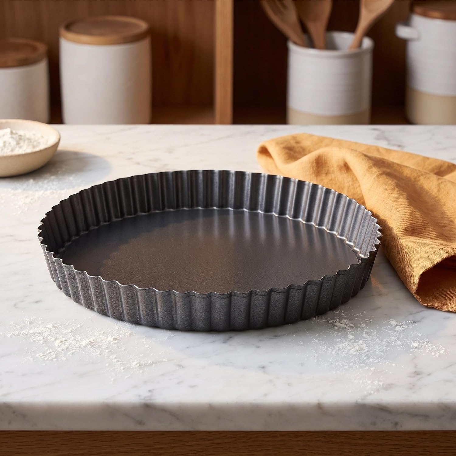 Ipetboom Quiche Baking Dish, 9-Inch Reusable Pie Pan, Non-Stick