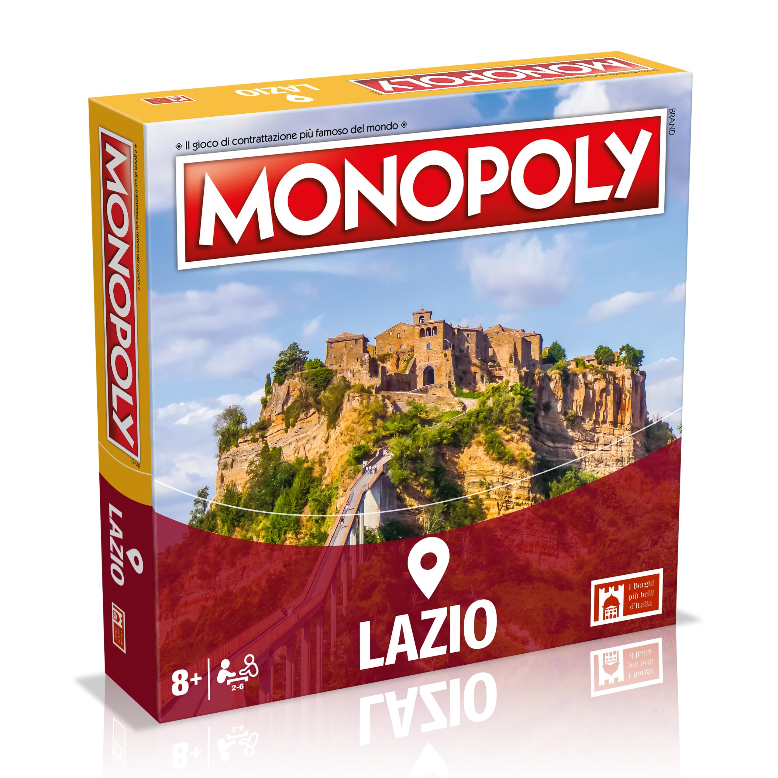 Winning Moves Monopoly Lazio City - Gioco da Tavolo per Adulti e Bambini, da 2 a 6 Persone, Età 8+