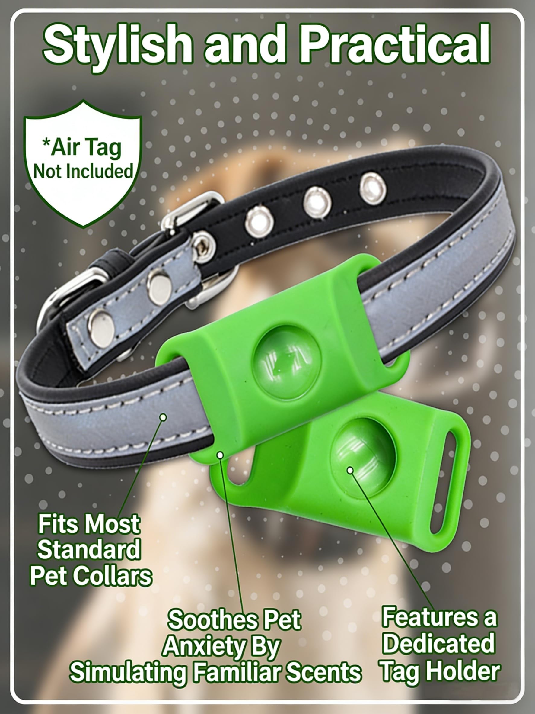 FurSure Pendant for Dogs, Adjustable Collar Tag for Small Medium Large Breeds, Water-Resistant Odorless Wellness Pendant (Green) — view 7