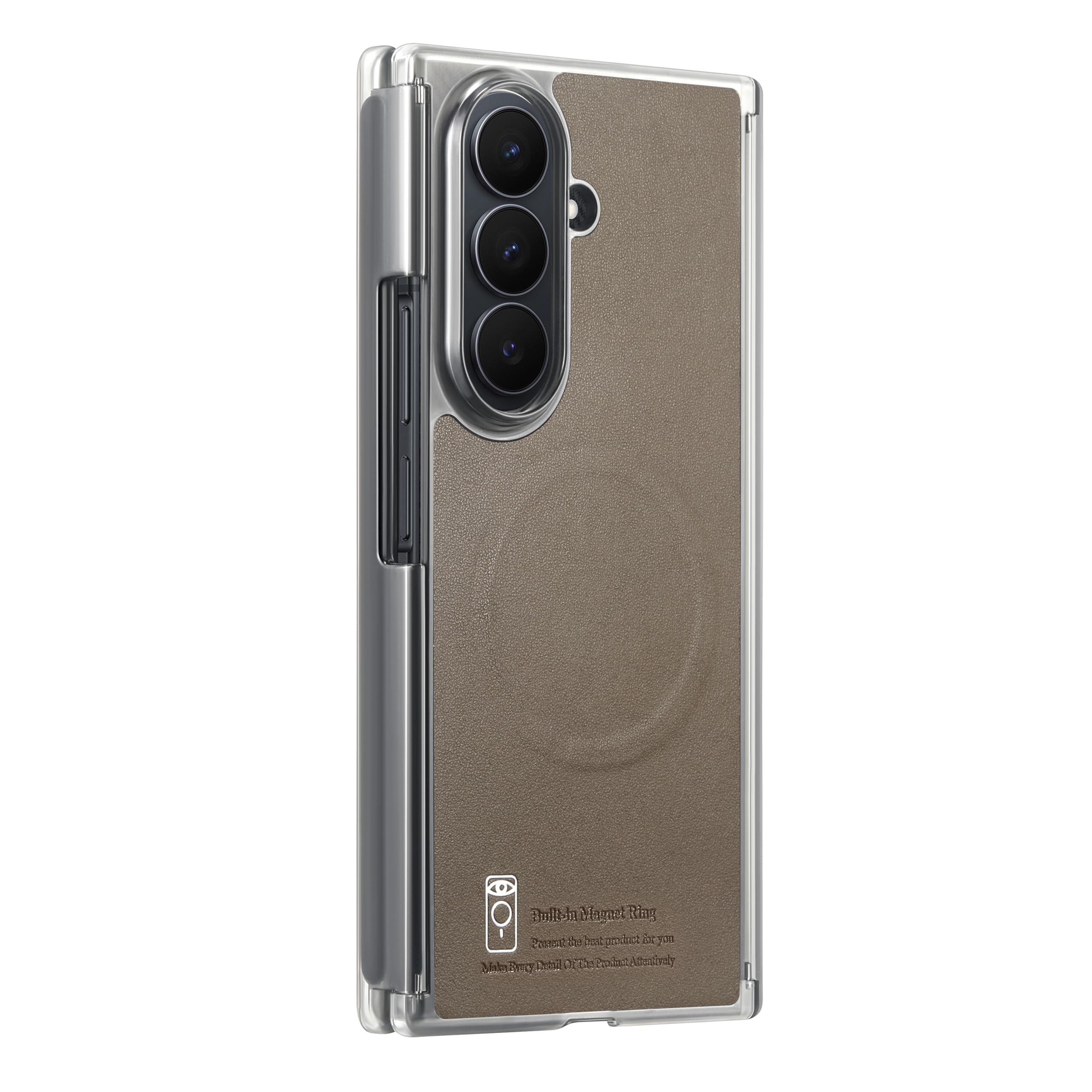 COQUE Funda Magnética para Samsung Galaxy Z Trifold, Cuero Vegano Premium, Protección de Bisagra, Cierre Magnético, Cubierta Biaxial a Prueba de Golpes para Samsung Galaxy Z Trifold-Cafe