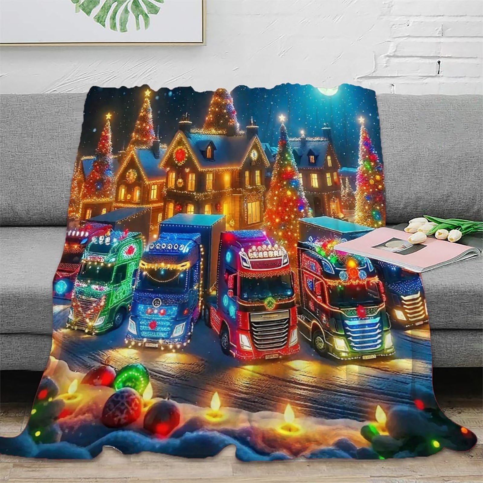 Couverture de lit imprimée 3D en microfibre douce chaude et douillette