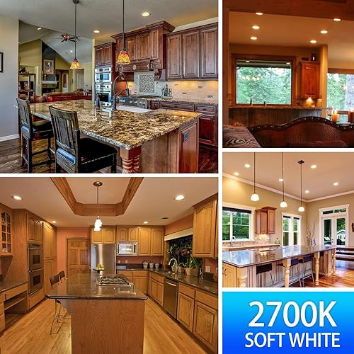 Miniatura 7 de Energetic - Paquete de 6 bombillas LED empotrables BR30, 1100 lúmenes, equivalente a 85 W, regulables, blanco suave de 2700 K, luces de inundación