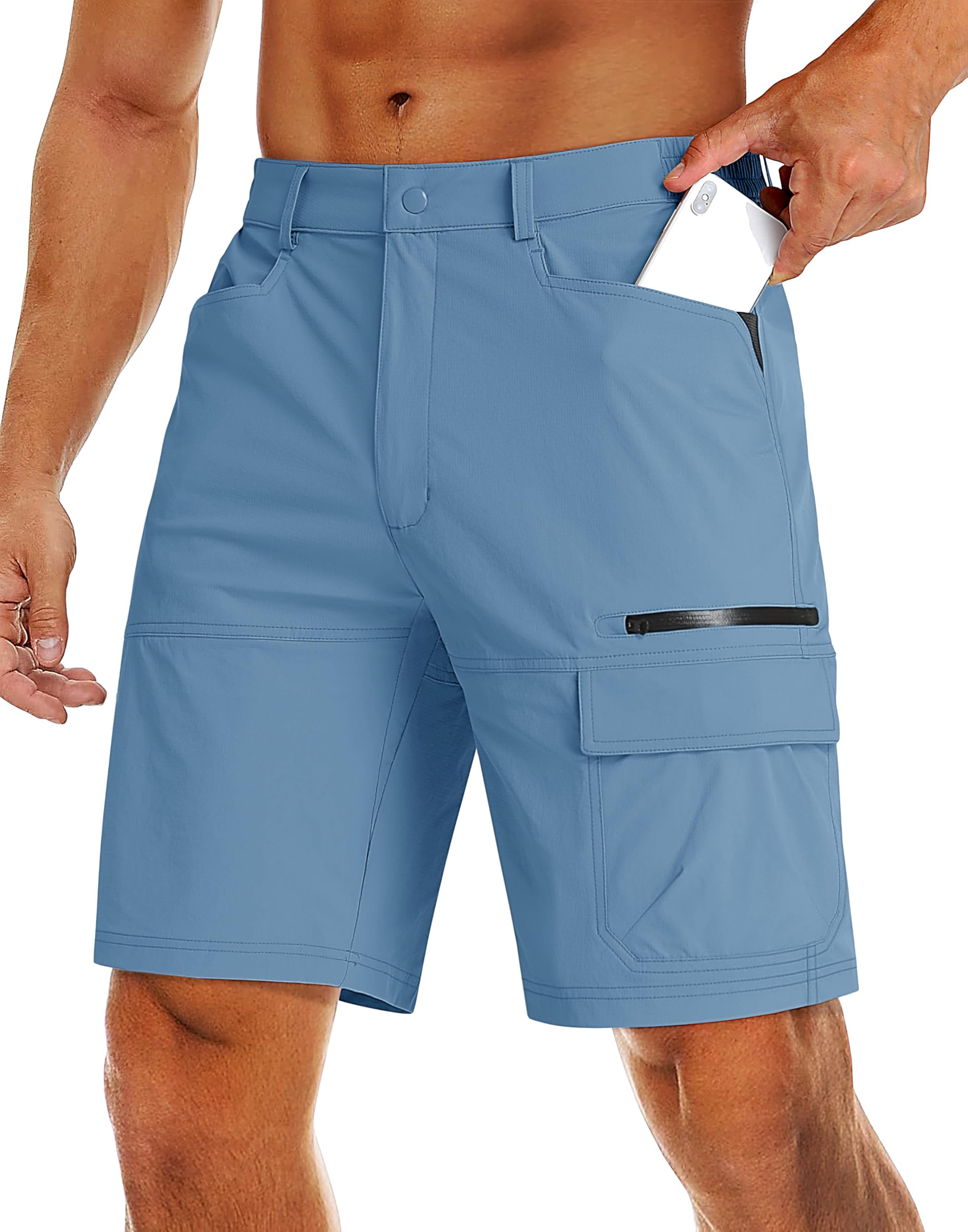 MAGCOMSEN Men's Hiking Cargo Shorts 9" Quick Dry Lightweight Summer Casual Shorts for Men Work Golf Outdoor 5 Pockets