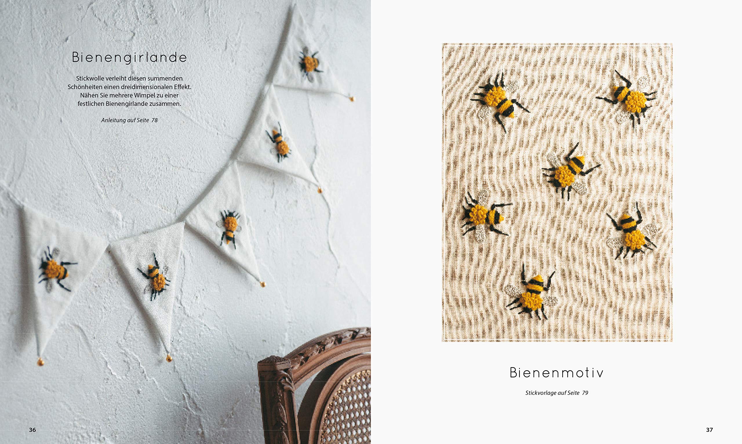 Modernes Sticken. Wunderschöne Designs und Projekte mit Wolle und Baumwolle. Sticken für Anfänger mit 20 Stickvorlagen für Blumen, Pflanzen und Tiere. Mit Anleitung für alle Stickstiche.