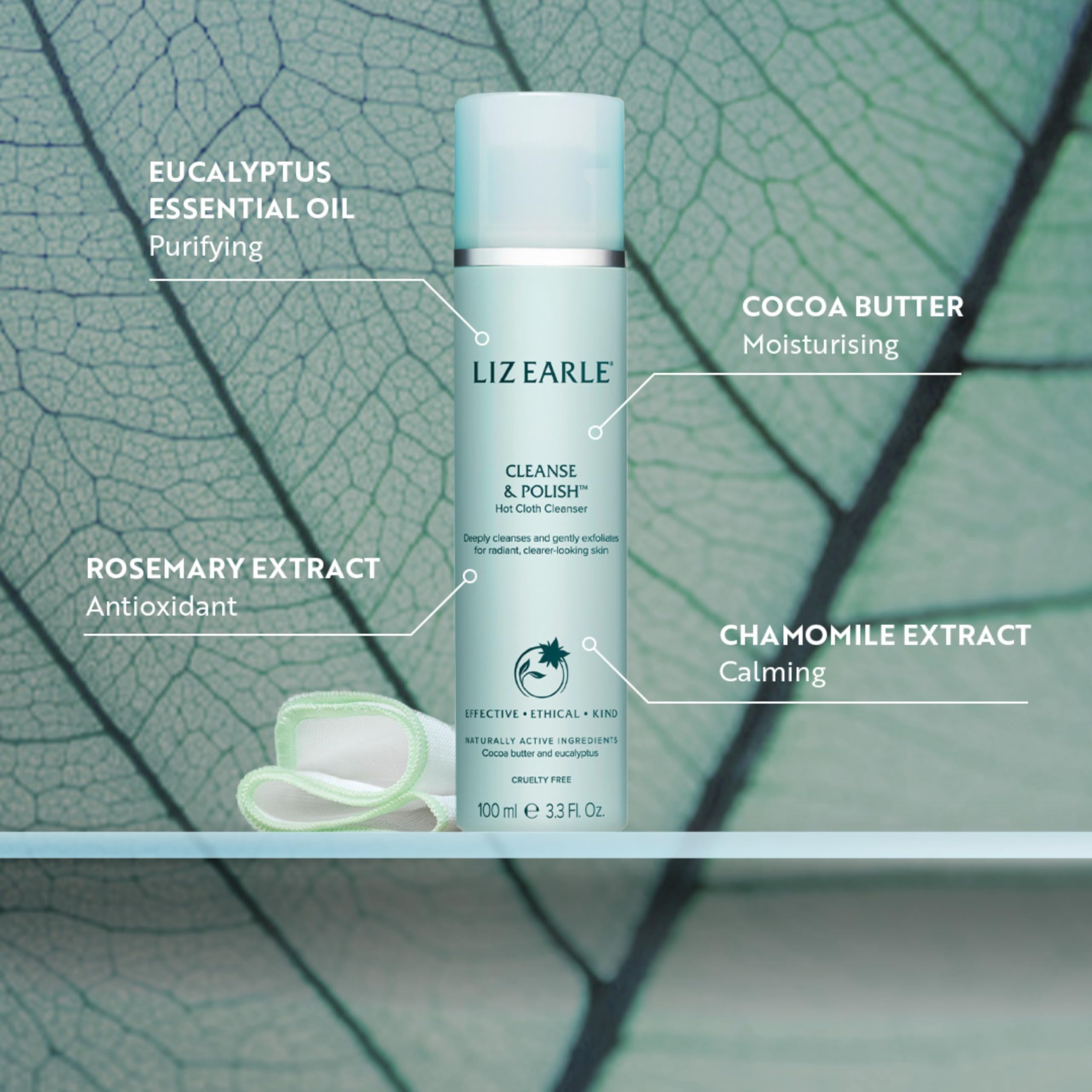 Liz Earle Cleanse & Polish Nettoyant pour chiffon chaud 200 ml (sans chiffons)