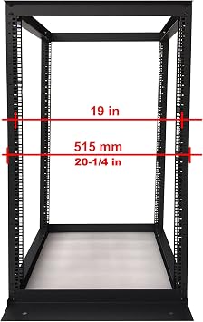 Sysracks 18U Open Frame Rack, Adjustable 24-37, 19-Inch EIA-310