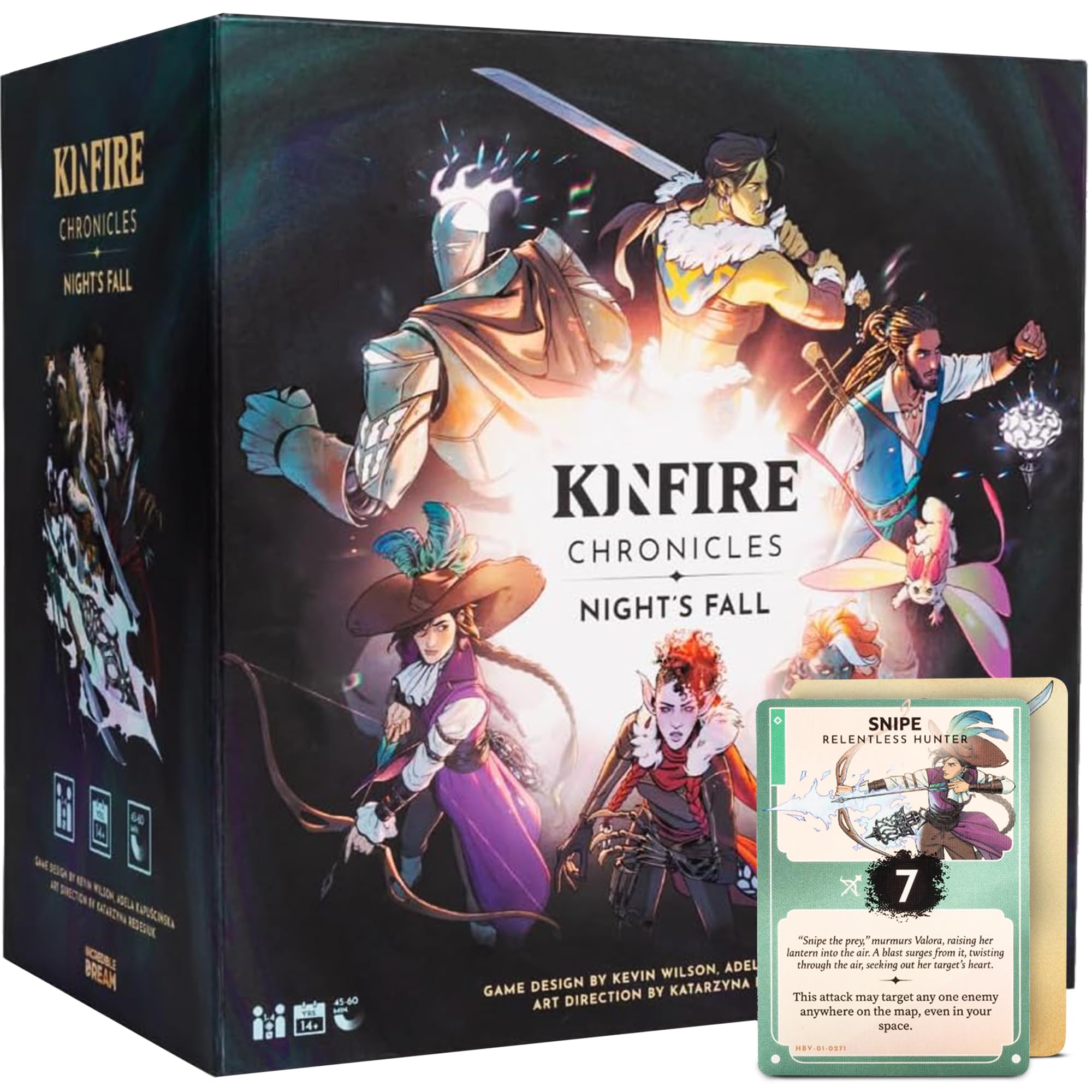 Kinfire Chronicles: Night's Fall | Easy to Learn Cooperative Campaign Game | Epic Fantasy Adventure with Deck-Building | Ages 14 and Up | Made by Incredible Dream