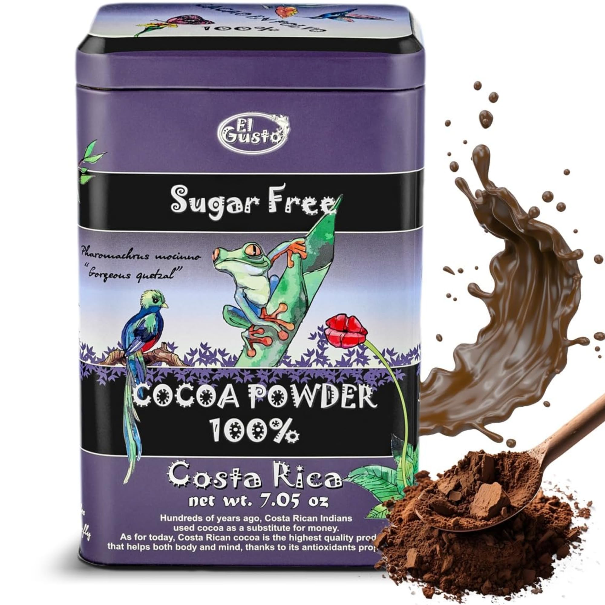 Gourmet Cocoa Powder - Rich Chocolate Flavor & High Flavanol Cacao - Ideal for Baking, Cold or Hot Chocolate Drinks - Natural, Vegan, Non-GMO, Costa Rica Origin, 7oz (100% Cacao Powder)