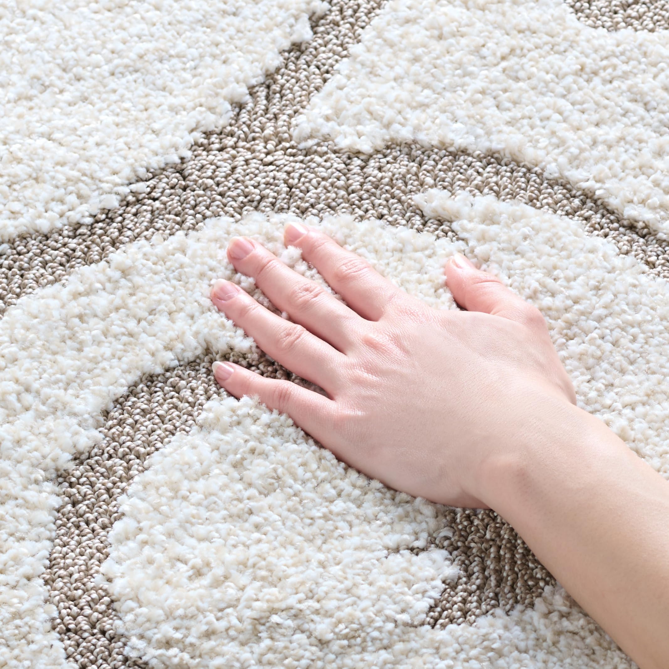 Tapis Shag pour Salon Anti-Sol Froid : Confort Moelleux Ivoire Beige