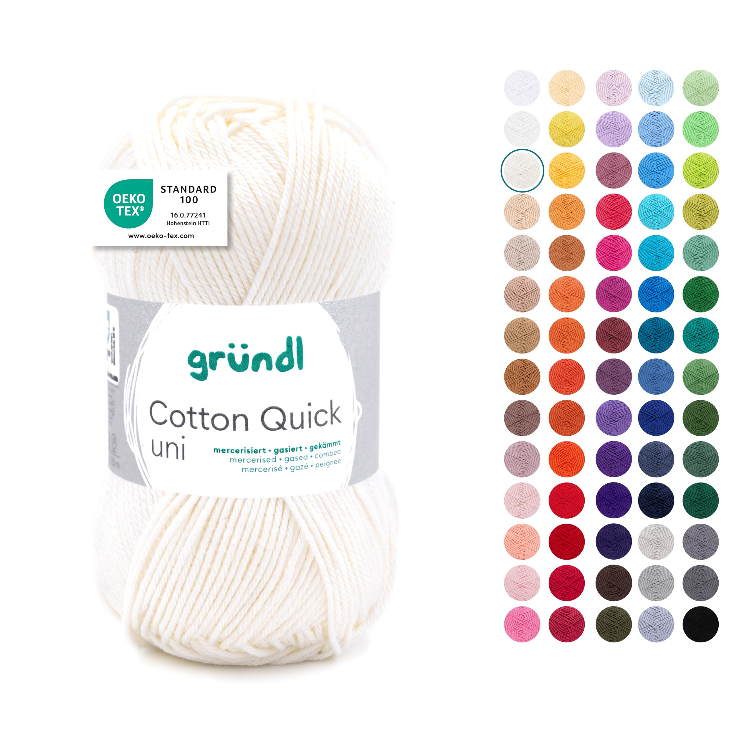 Filato per maglia/uncinetto Gründl Cotton Quick Print (lana per maglieria, filato dai vivaci colori 100% cotone, certificato OEKO-TEX, 50 g / 125 m, ferri: 3-4, 10 x 50 g), Baby Multicolor