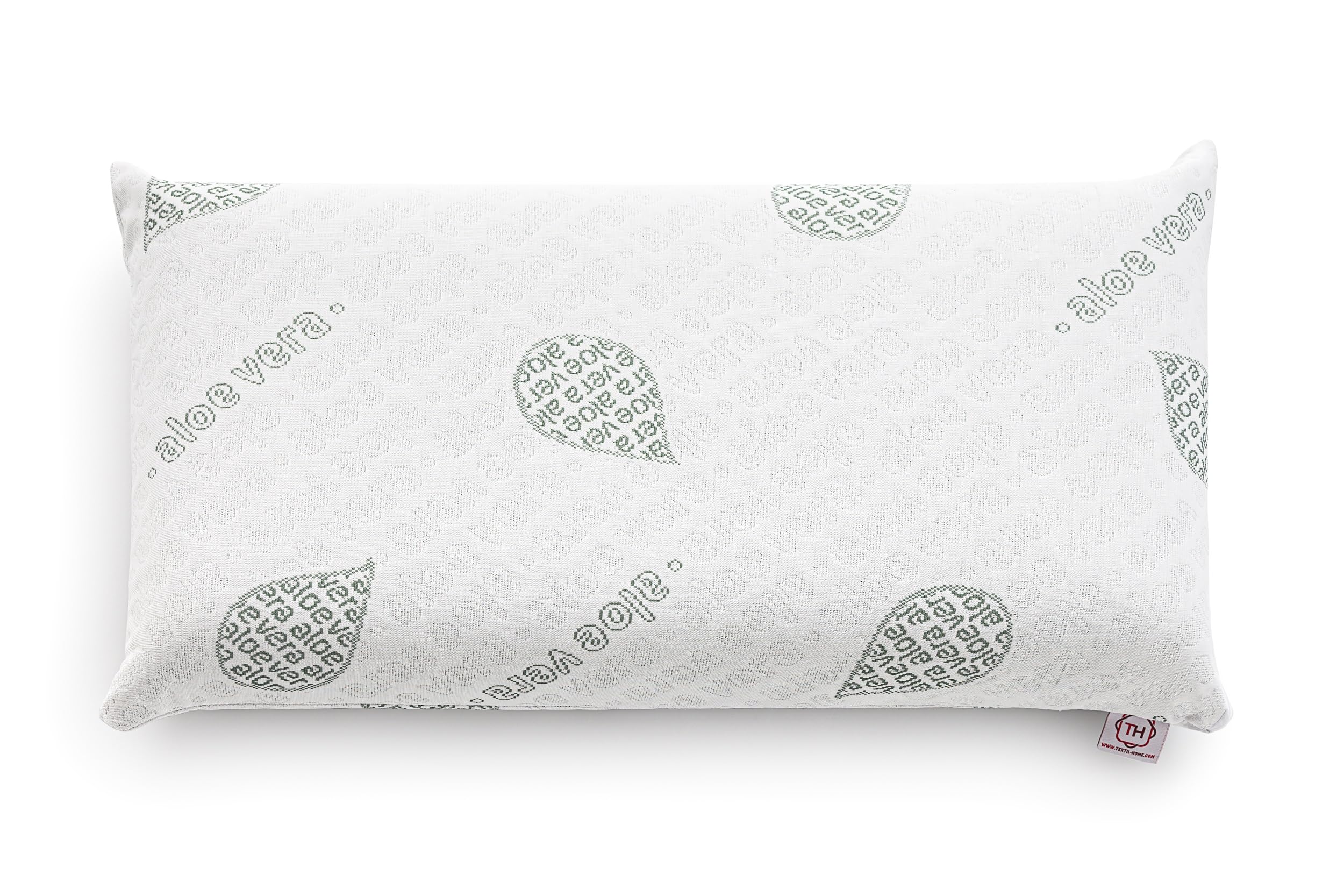 Textilhome - Cuscino Memory Foam - 60 cm - Tessuto ecologico in aloe vera, anima in visco puro al 100% naturale - Doppio rivestimento con cerniera. Adattivo termoregolato.
