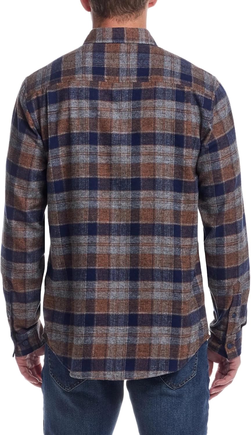Weatherproof Vintage Men's Casual Button Down Long Sleeve Soft Brushed Plaid Flannel Shirt - Image 3