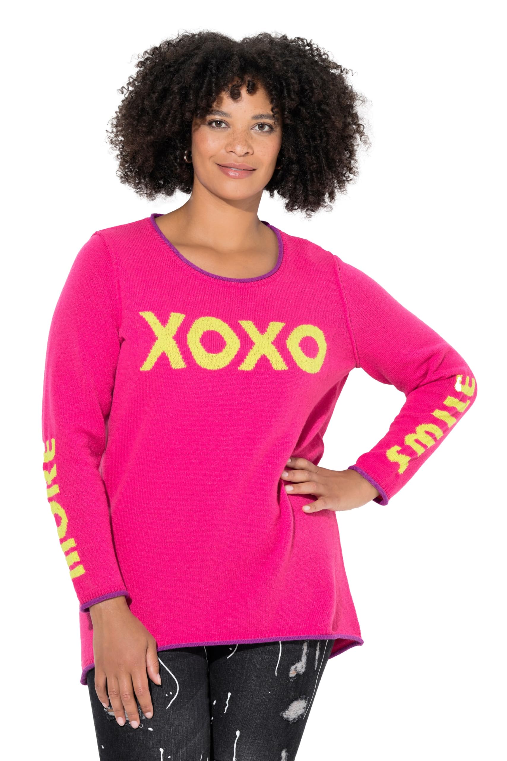 Angel of Style Damen große Größen Übergrößen Plus Size Pullover, Straight Fit, Statement, offenkantig 844494