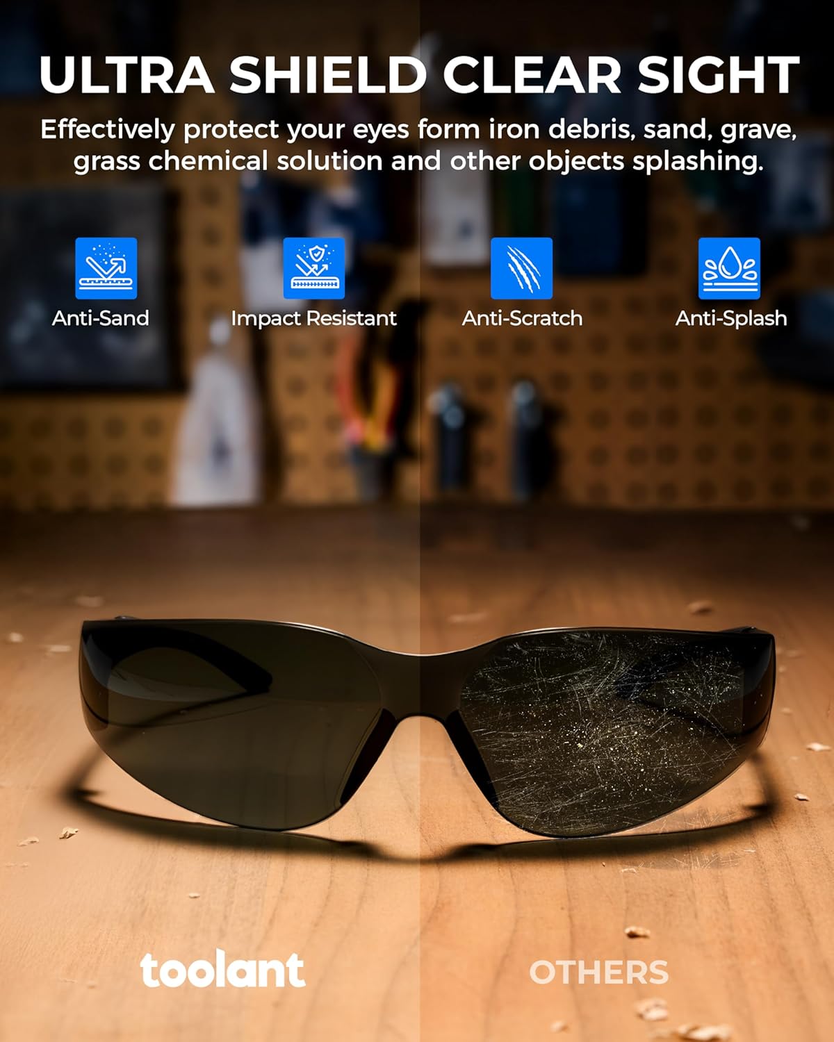 toolant Bulk Clear Safety Glasses with ANSI Z87.1 / UV 400 Standard, Eye Protection for Shooting, Construction and Laboratory - Image 4