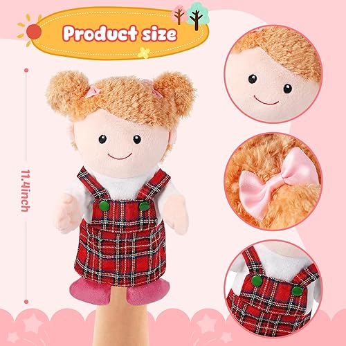 Miniatura 3 de 1 pieza de marionetas de mano familiares de 33 cm, abuelos, mamá y papá, hermano y hermana, juguetes de mano de peluche, marionetas para juegos de