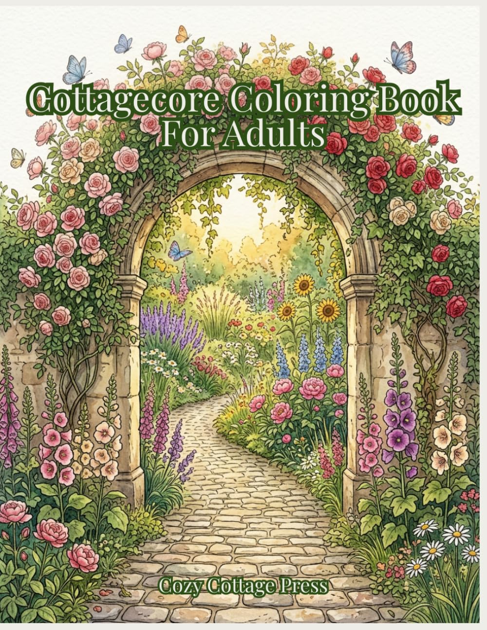 Cottagecore Coloring Book: 40 Cozy Scenes to Color for Stress Relief and Relaxation