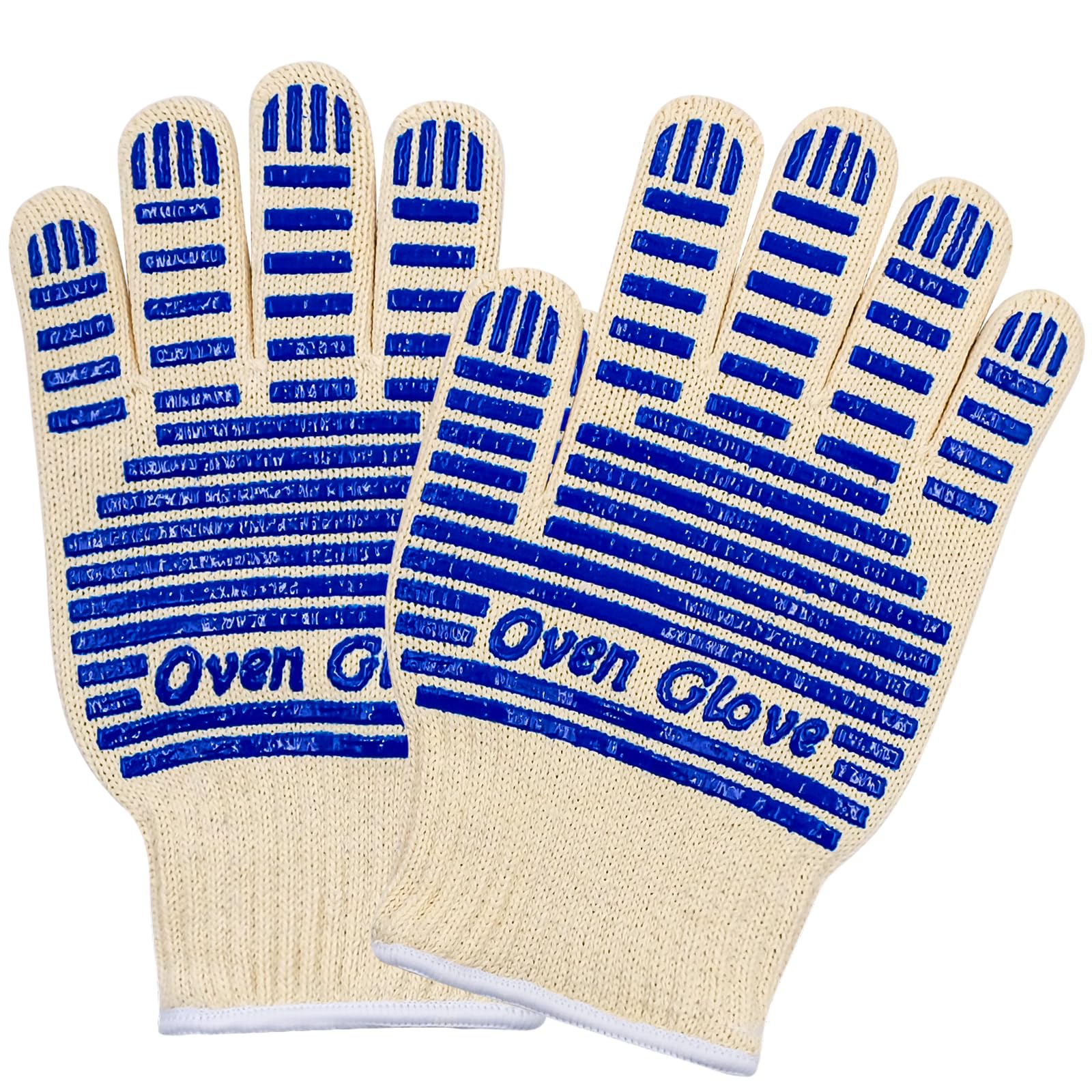 Oven Gloves, Heat Resistant Silicone Oven Gloves with Fingers, Non-Slip Cooking Gloves for Handling Hot Surfaces, Baking, Grilling and Microwave