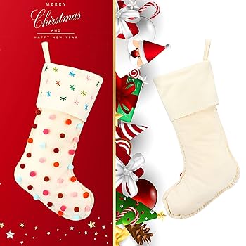 Amazon.com: Hopearl Pom Pom Christmas Stocking Kit Boho